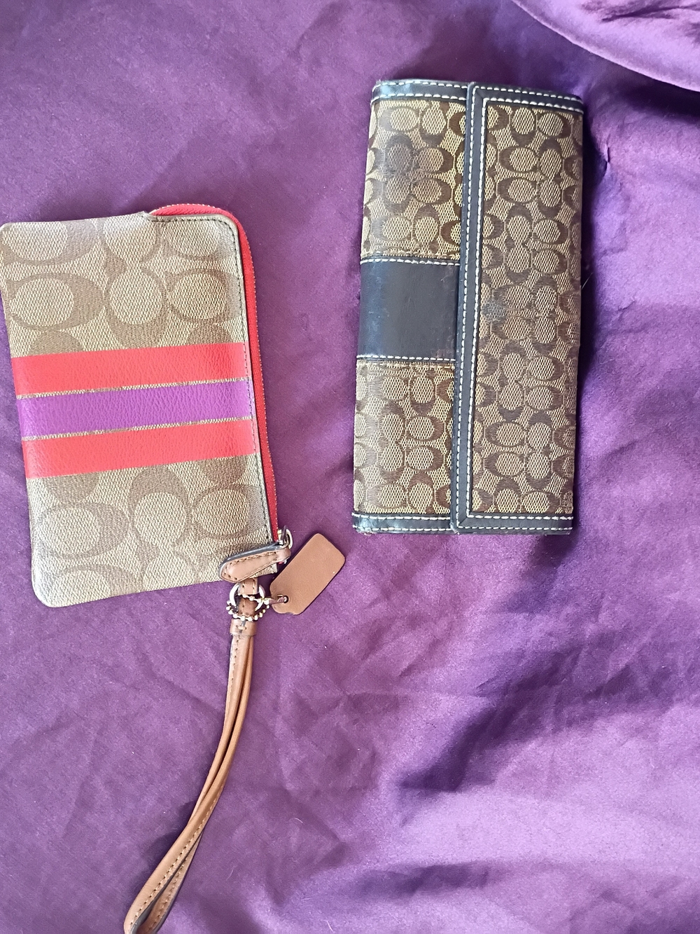 Coach Brown Signature Wallet and Wristlet - Picture 2 of 7